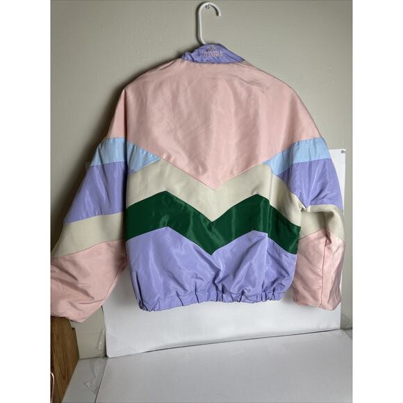 Cotton Sugar DoDo Clinique PASTEL COLOR PINK PURPLE WINDRUNNER JACKET 80s Style - Picture 10 of 16